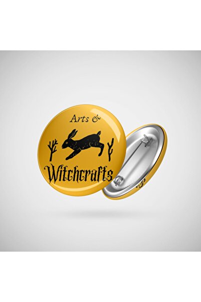 Arts & Witchcrafts Running Hare Occult Design Rustic Twigs Witch Witchcraft Pagan Wiccan Dark Badge