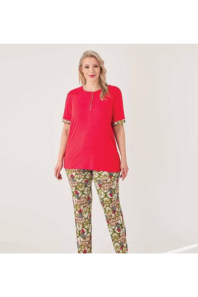 Bludream Blu Dream 5030 Women's Viscose Oversize Short Sleeve Pajamas Set