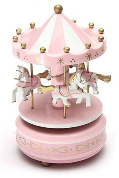 Deco Elit Nostaljik Atlı Karınca Dekoratif Müzik Kutusu Pembe