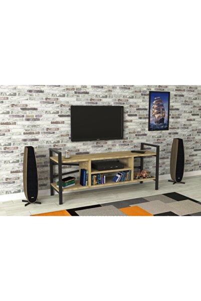 ADNAN AHŞAP Açık Meşe Metal Tv Ünitesi 120 cm