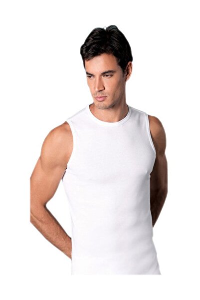 Anıt 4'lü Erkek Beyaz Ribana Sıfır Kol Sıfır Yaka Atlet 1108