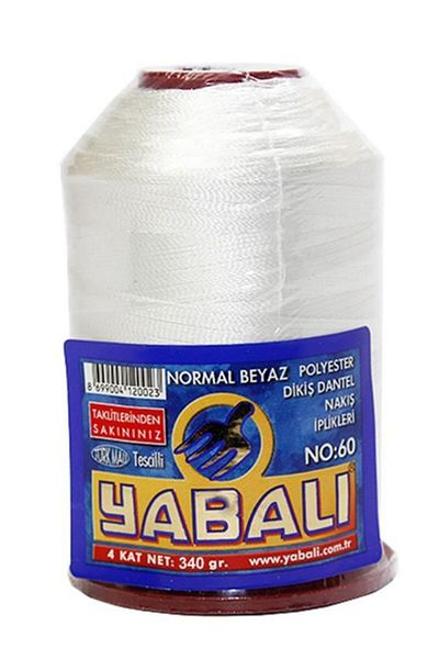 Yabalı Normal White Missile Coil Lace Thread No 60 4 Layers