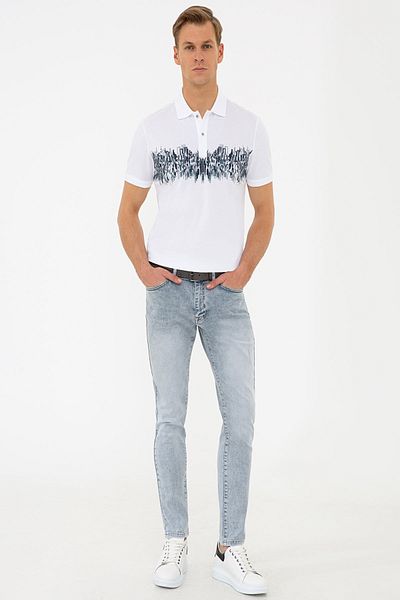 Pierre Cardin Μπλουζάκι Polo Neck White Slim Fit