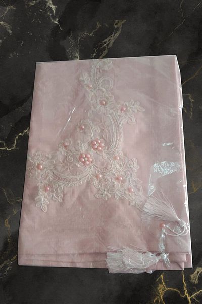 Çt Çeyizci Tekstil Față de masă cu un singur ciucuri pudră
