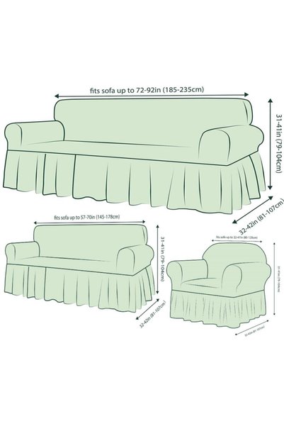 Consept Home Single 3-Piece Jacquard Sofa Cover Natural