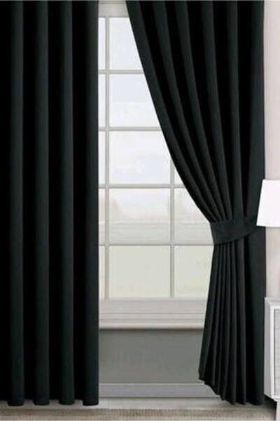 Taç Κουρτίνα οπίσθιου φωτισμού Tac με εξτραφορία επίπεδη ραφή μαύρο 150x260