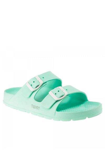 Twigy Γυναικείες παντόφλες M1017 Jessica Double Band Turquoise