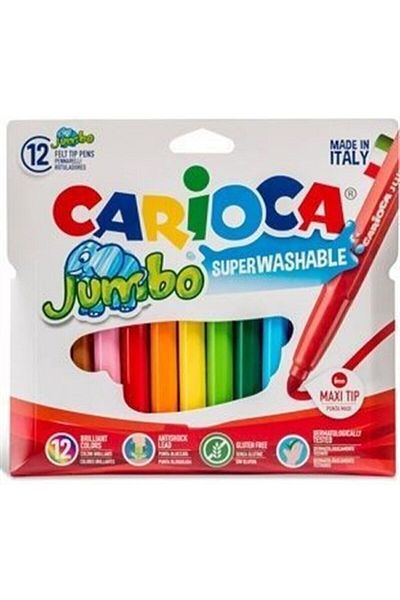 CARIOCA Jumbo Super Washable Felt Tip Crayons