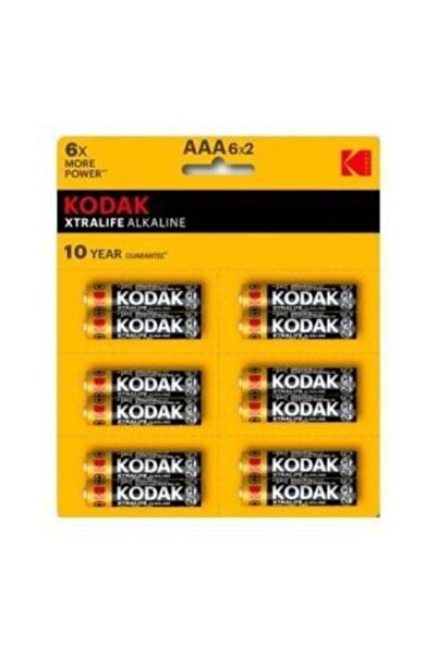 Kodak Xtralife 12 Adet Alkalin Ince Pil Siyah (mn2400)