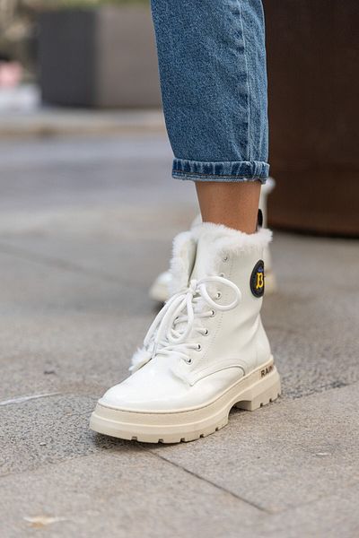 LuviShoes 1510 White Patent Leather Women's Boots