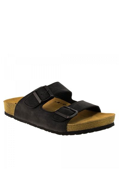 Twigy K0538 Leo Double Band Black Men's Slippers