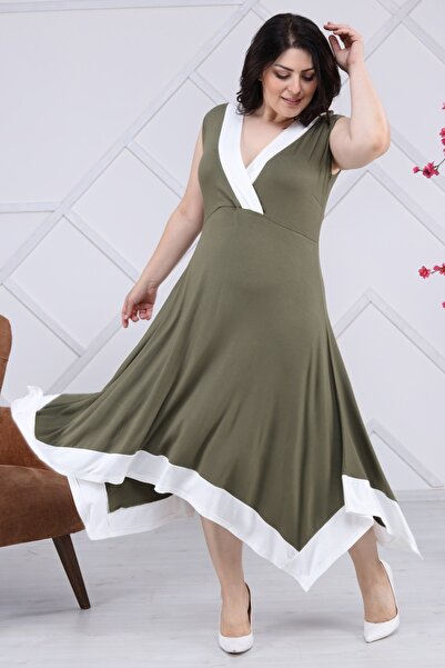 Kheos Rochie confortabilă, fluidă, fără mâneci, cu fustă dublu petrecută și d...