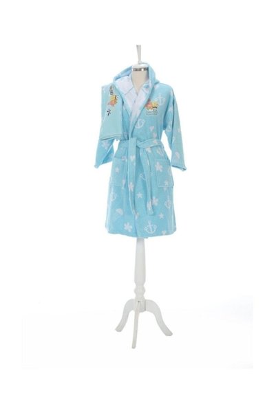 Özdilek Unisex Kids Blue Sponge Bob Licensed Bathrobe Set