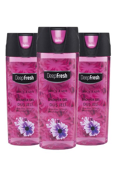 Deep Fresh Practical Covered Women's Shower Gel Juicy Lady 3 X 500 ml