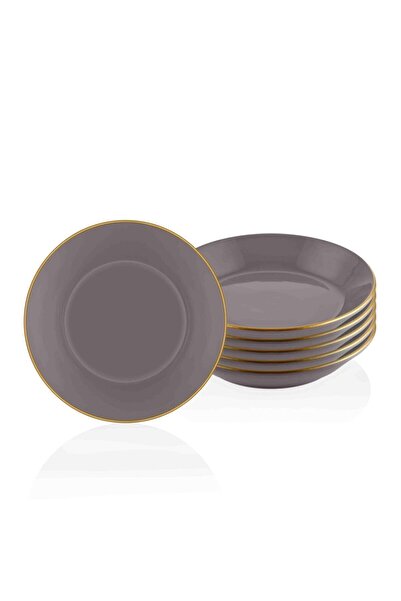 The Mia Basic Yemek Tabağı 6 Lı Set Gri - 20cm