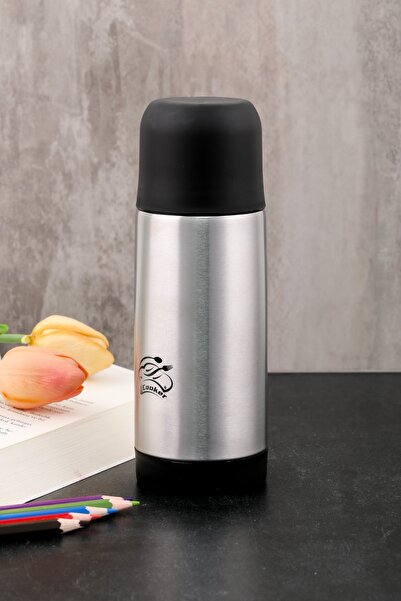 Cooker Shop Premium Paslanmaz Çelik 0.3 Lt Piknik Kamp Çay Kahve Termosu (siyah)