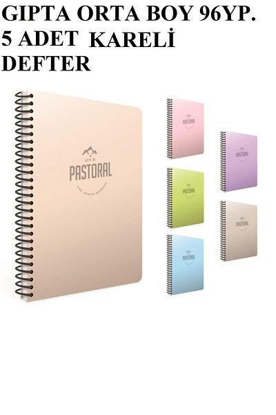 Gıpta Pastoral Medium Size 96 Yp5 Checkered Notebooks