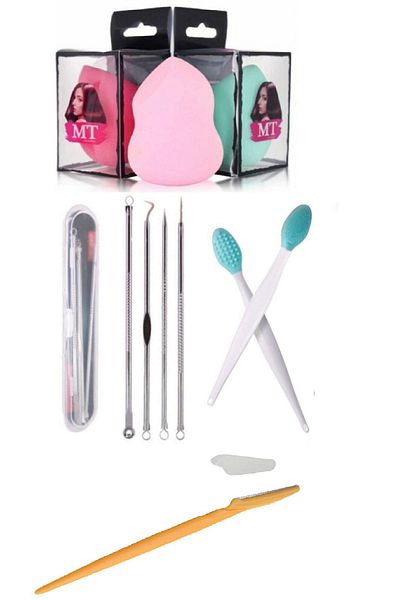 Eylül's store Eyebrow Razor + Blackhead Cleaner + Acne Spot Cleaner Comode + Single Pear Sponge