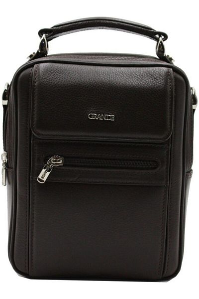 Grande Men's Brown Leather Handbag Crossbody Bag 4588