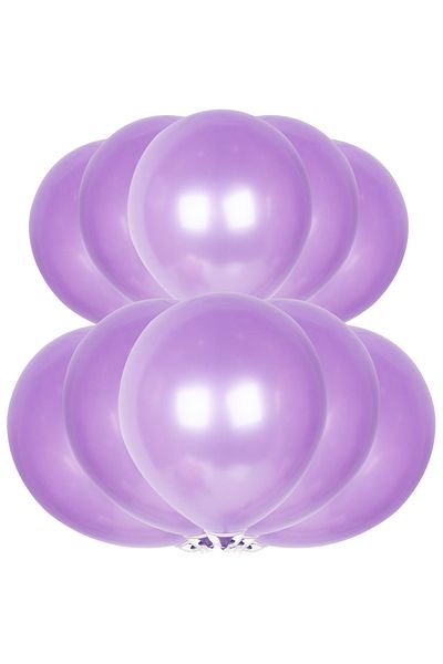 Kına Atölyesi Metallic Shiny Balloon 10 Pieces Purple