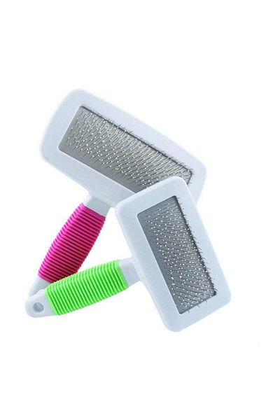 TİNEKE Pet Cat Dog Feather Combing Scratching Brush Comb Wire Brush Colorful Handle (1 Piece)