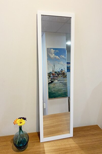 BELLARTE Unisex Beyaz Çerçeveli Dekoratif Boy Aynası 110x40 cm