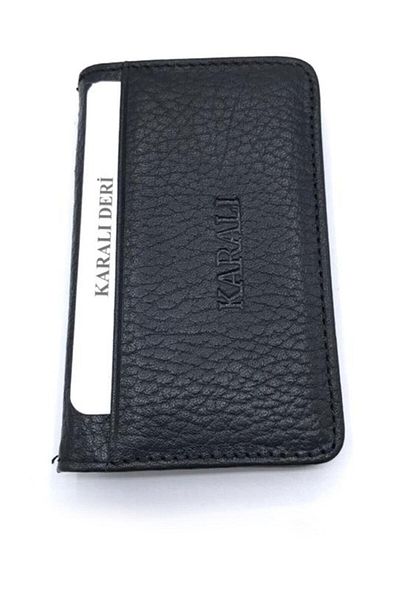Karalı Deri Μαύρη θήκη για κάρτες Unisex από γνήσιο δέρμα Karalı Krl107-01b