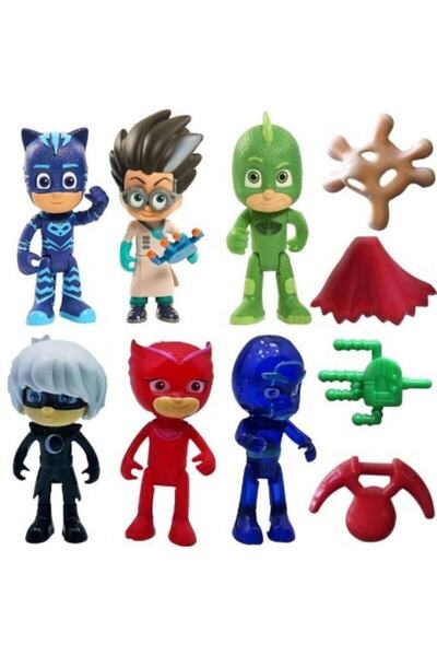 PJMASKS Pijamaskeliler 6 Pieces Owlette Catboy Gekko Moongril Romeo Figure Toy