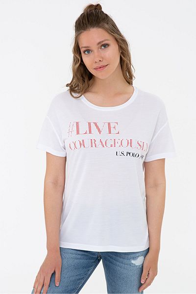 U.S. Polo Assn. Tricou alb pentru femei