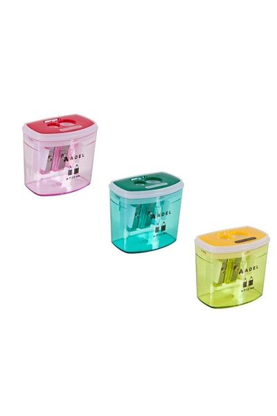 Adel Pencil Sharpener Auto Lock Double Transparent