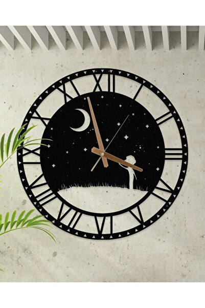 Metalium Concept ساعة حائط معدنية مزخرفة بأرقام رومانية مزخرفة للأطفال مقاس 45x45 سم [1140-45x45]