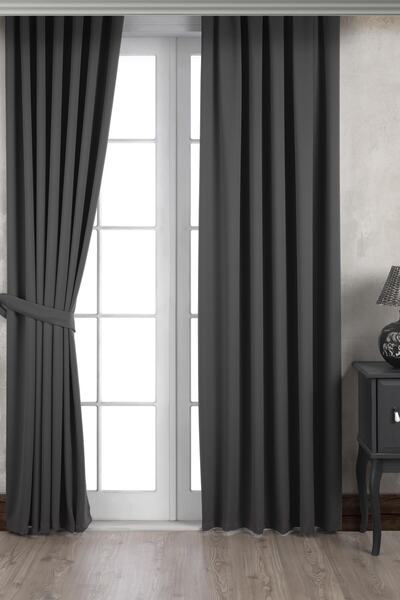 Taç Gray Anthracite Blackout Blackout Sunshade Background Curtain