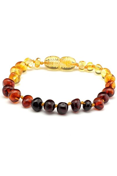 Vip Kehribar Unisex Baby Rainbow Color Baltic Amber Bracelet 13 cm