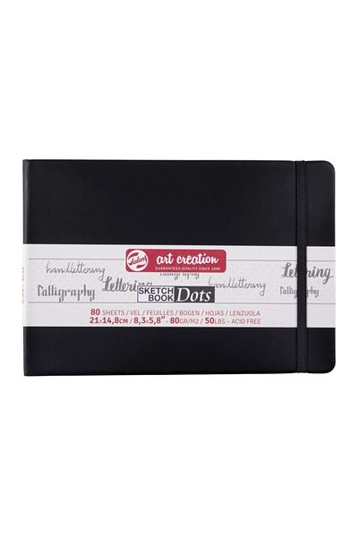 Talens Sketchbook Dots Dotted Sketch Drawing Notebook 80 Gr15x21 cm80 Sheets Black