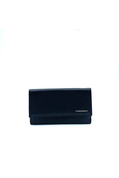 Eminsa Large Size Navy Blue Leather Women's Wallet