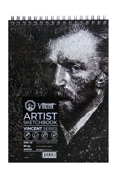 Vincent Vincent Artist Sketchbook - White, 90g, A5, 50 Sheets