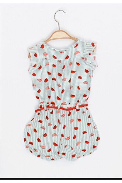 SUMMERBABE Girl's Blue Watermelon Patterned Jumpsuit