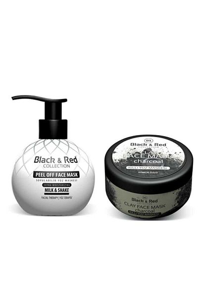 Black Red Charcoal Face Mask 400 M. + Black & Red Peel Off Face Mask Milk Shake 250 Ml