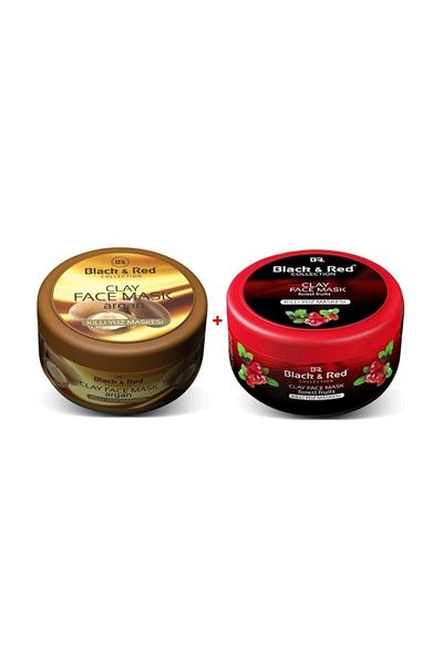 Black Red Clay Face Mask with Argan Oil 400 ml and Forest Fruit 400 ml