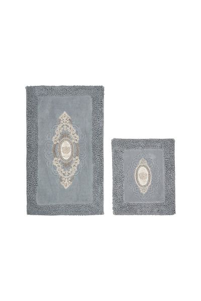 ALANUR Σετ Τουαλέτας Μπάνιου 2 τεμαχίων Crown Lace Γκρι