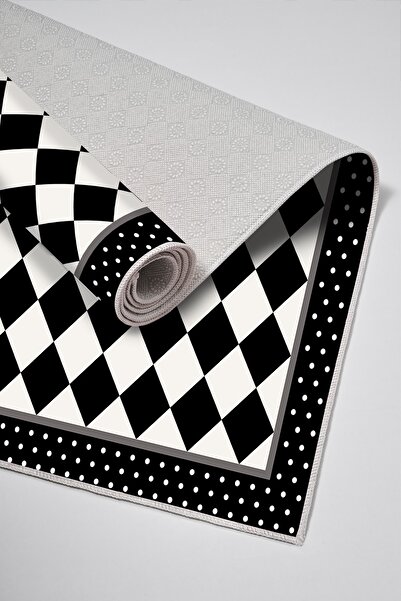 Alanur Home Alanur Trend Non-Slip Base Digital Bathroom Set Black