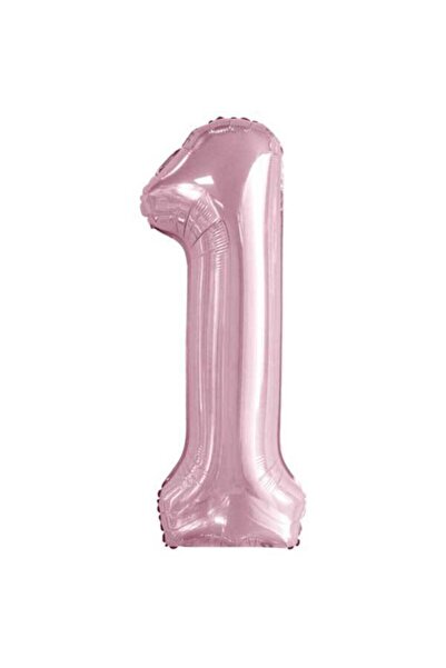 parti sürprizi Baby Pink 1 Number Foil Balloon 100 Cm