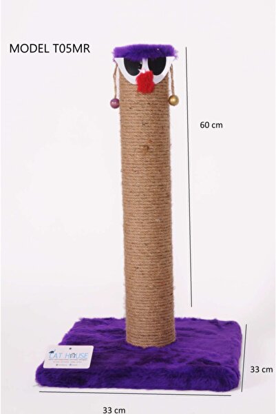 Cathause Cat Hause T05 Kalın Palyaço Kedi Tırmalama Mor 60 Cm