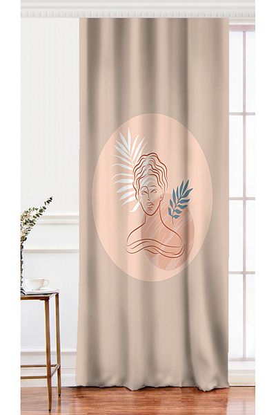 Realhomes Antique Patterned Digital Printed Background Curtain on Single Wing Pastel Backdrop