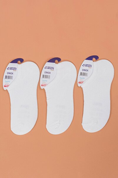 Line Smart عبوة من 3 جوارب صيفية قطنية للرجال باللون الأبيض
