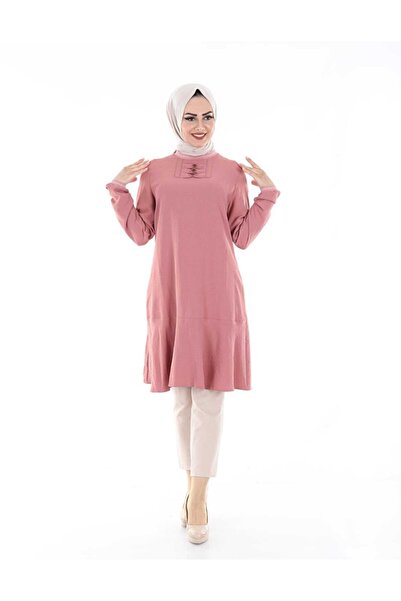 Wazze Ribanalı Pudra Tunik