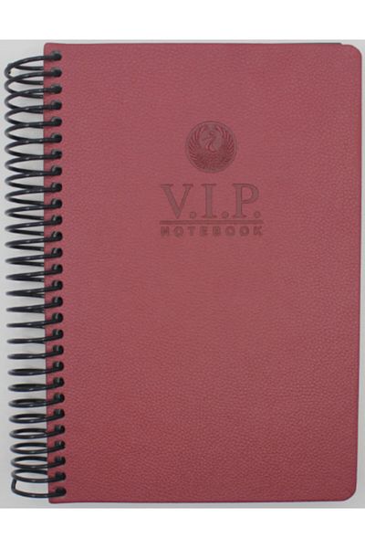 Gıpta Vip Spiral Leather Cover Notebook 17x24 140 Sheets Checkered Dark Red