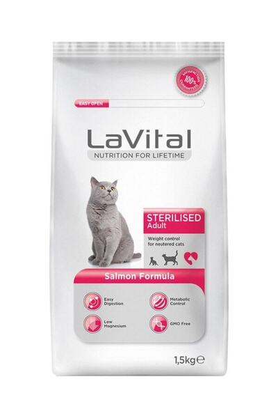 LaVital Sterilised Somonlu Kısırlaştırılmış Kedi Maması 1,5 kg