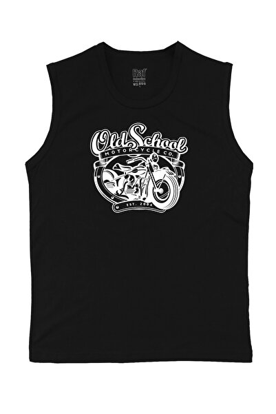 Raf Coll Ανδρικό αμάνικο μπλουζάκι με μαύρο Old Scholl με ψηφιακή στάμπα