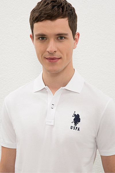 U.S. Polo Assn. Ανδρικό λευκό μπλουζάκι